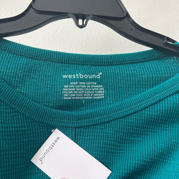 Westbound Teal Asymmetrical Tunic Top - Picture 2 of 3